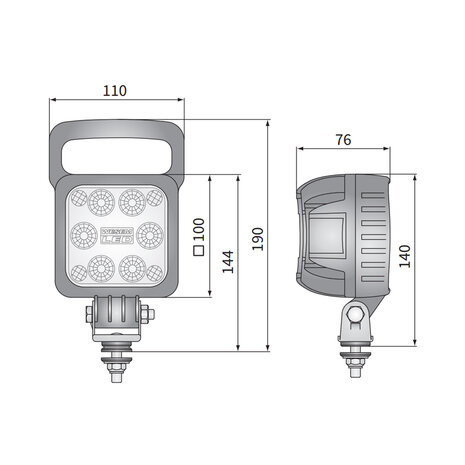 Wesem LED Work Light 3000 LM + 50cm Cable