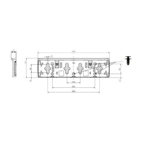 Aspöck License Plate Holder Incl. LED Lighting Top