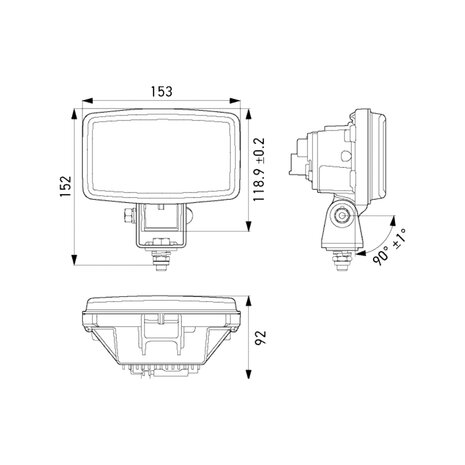 Hella LED Headlight NovoLED with Bracket | 1SB 327 210-031