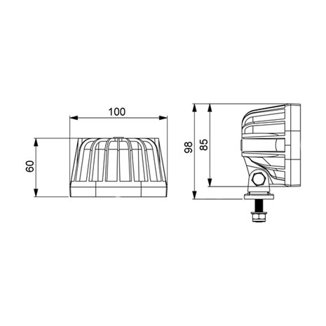 Horpol LED Work Lamp Square + Flash | 12-24V