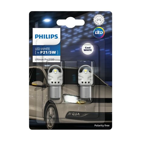 Philips LED Retrofit P21/5W White 12V 2 Stuks