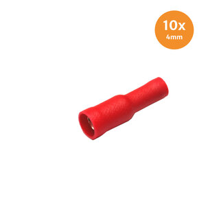 Fully Insulated Receptacle Disconnectors Red 4mm (0.5-1.5mm) 10 pieces