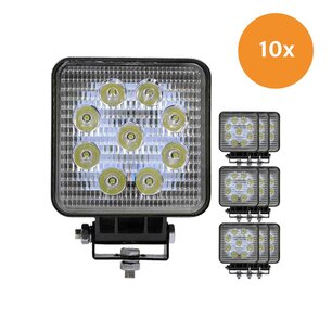 10 Pieces 27W LED Work Light Square BUDGET